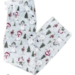 Leggings Depot Small Snowman Tree Snowflakes Pajama Lounge Pants Light Blue‎ NWT